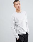River Island Crew Neck Sweater With Wasp Embroidery In Light Gray - Gray