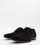 Asos Design Wide Fit Derby Shoes In Black Suede Natural Sole - Black