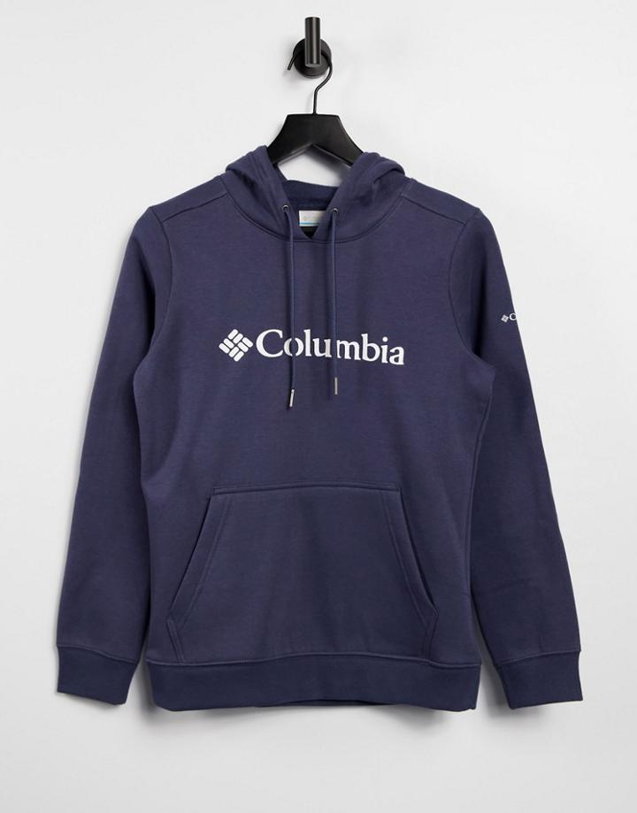 Columbia Logo Hoodie In Navy