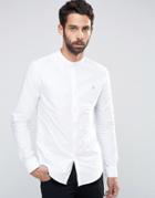 Farah Oxford Shirt With Grandad Collar Slim Fit - White
