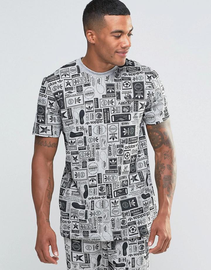 Adidas Originals Graphic Logo T-shirt In Gray Az1136 - Gray