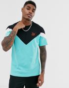 Puma Mcs T-shirt In Muscle Fit Teal/black-blue