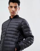 Threadbare Knitted Collar Quilted Jacket - Black