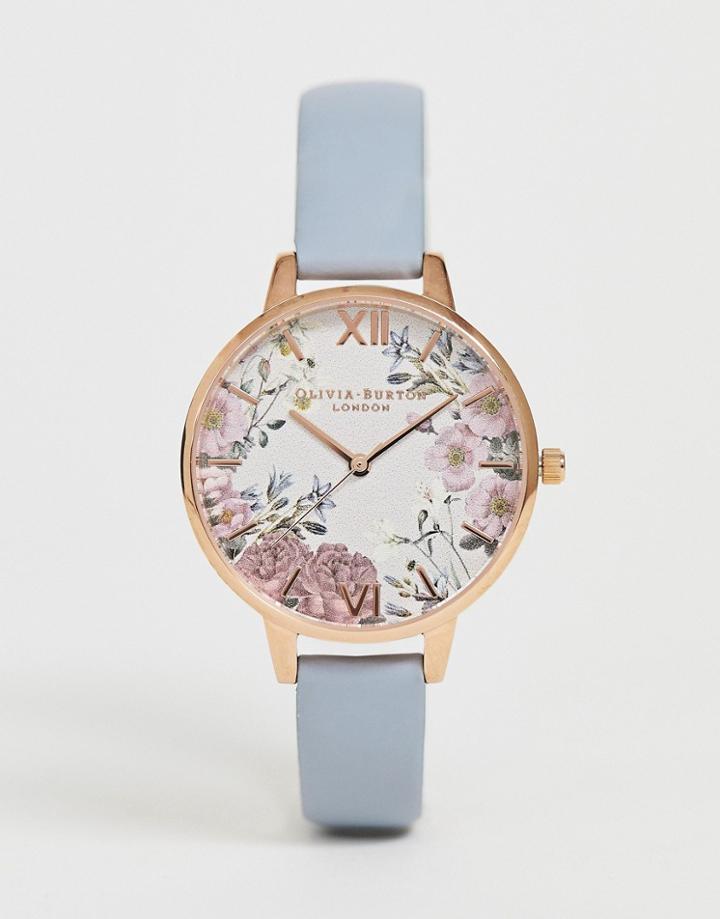 Olivia Burton Ob16eg132 British Blooms Demi Leather Watch - Blue