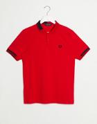 Fred Perry Abstract Tipped Polo In Red