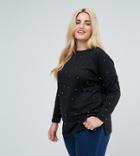 New Look Curve Stud Embellished Sweater - Black