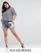 Alice & You Distressed Boyfriend Denim Short - Blue