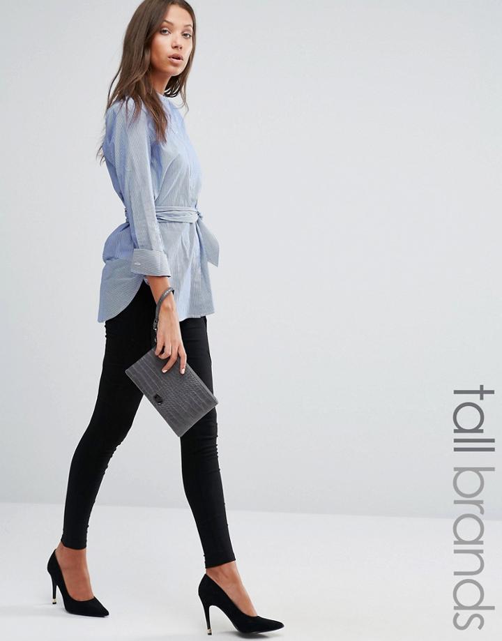Y.a.s Tall Lua Skinny Panelled Trouser - Black