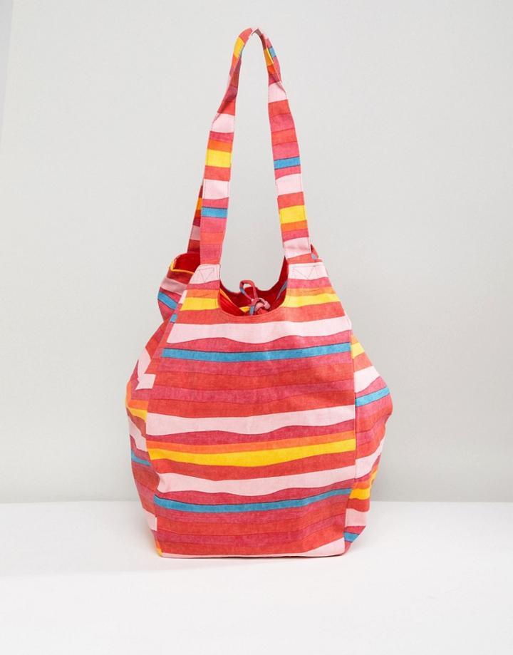 Vero Moda Block Stripe Beach Bag - Multi