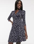 French Connection Eloise Meadow Floral Jersey Dress-blues