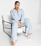 Missguided Plus Crop Blazer In Blue