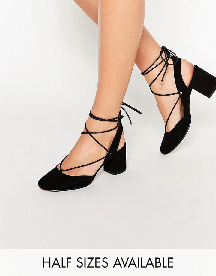 Asos Serene Lace Up Heels - Black
