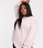 Asos Design Curve Super Oversized Lightweight Sweat With Side Splits In Lilac