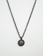 Icon Brand Medallion Coin Necklace In Black Exclusive To Asos - Black