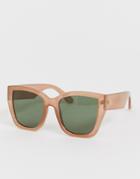 Asos Design Oversized 70's Square Sunglasses-brown