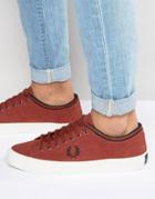 Fred Perry Kendrick Brushed Twill Sneakers - Red
