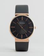 Sekonda Gray Leather Watch With Rose Gold Dial Exclusive To Asos - Gray