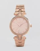 Versus Versace V Crystal Vspci3717 Bracelet Watch In Rose Gold 34mm - Gold