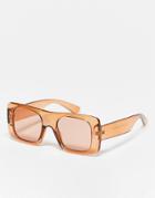Svnx New 90's Shield Sunglasses In Tonal Orange
