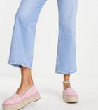 Asos Design Wide Fit Jala Flatform Toe-cap Espadrilles In Pink Print