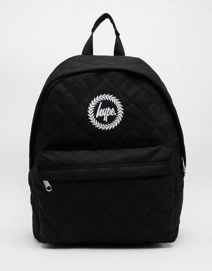 Hype Quilted Backpack In Black - Black