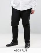 Asos Plus Skinny Smart Pants In Black - Black