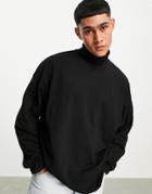 Asos Design Oversized Long Sleeve Roll Neck T-shirt N Black