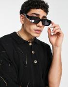 Asos Design Oversized Knit Pointelle Polo In Black