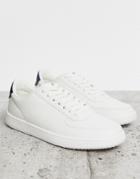 Asos Design Sneakers In White With Contrast Heel Tab - White