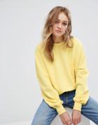 Pull & Bear Sweat With Zip Detail - Yellow