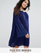 Diya Blossom Tunic With Flared Sleeves - White