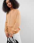 Mbym Sporty High Neck Top - Brown