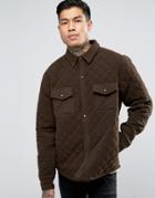 Another Influence Quilted Shirt Jacket - Green