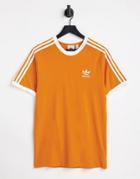 Adidas Originals Adicolor Three Stripe T-shirt In Orange