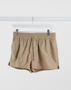 Asos Design Swim Shorts In Brown Super Short Length