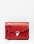 The Cambridge Satchel Company Leather Push Lock Bag In Red - Red