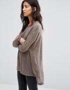 Vero Moda Altha Boxy Long Sleeved Top - Brown