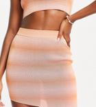 Asyou Knitted Space Dye Mini Skirt In Peach - Part Of A Set-pink