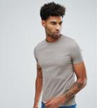 Asos Tall T-shirt With Crew Neck In Beige - Brown