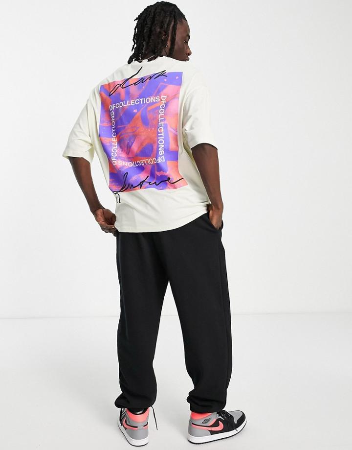 Asos Dark Future Oversized T-shirt With Large Back Graphic Print In Off White