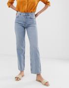 Selected Femme Straight Mid Blue Jeans