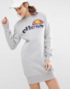 Ellesse Sweat Dress With Front Logo - Gray