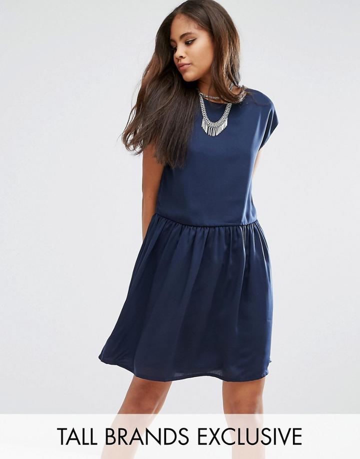 Noisy May Tall Drop Waist Sleeveless Dress - Navy