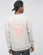 Asos Oversized Sweatshirt With California Back Print - Gray