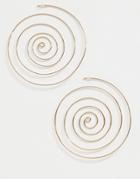 Asos Design Pull Through Earrings In Statement Swirl Design In Gold - Gold