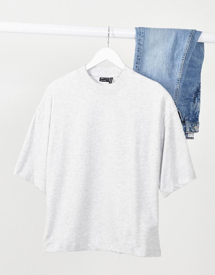 Asos Design Super Oversized T-shirt In White Marl