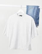 Asos Design Super Oversized T-shirt In White Marl