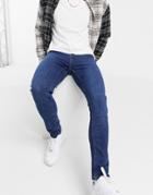 Bolongaro Trevor Skinny Jeans In Mid Indigo-blues