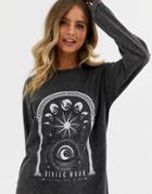 Asos Design Maternity Nursing Double Layer V Neck Lace Trim Top-black