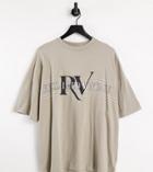 Reclaimed Vintage Inspired Organic Cotton Logo T-shirt In Stone-neutral
